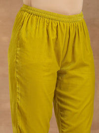 Thumbnail for trueBrowns Lime Velvet Pant - Distacart