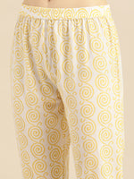 Thumbnail for Varanga Women Sea Green And Mustard Floral Printed Straight Kurta With Printed Trouser - Distacart