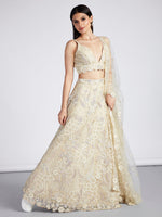 Thumbnail for House of Panchhi Turquoise Blue Georgette Sequins And Thread Embroidery Lehenga Choli & Dupatta - Distacart