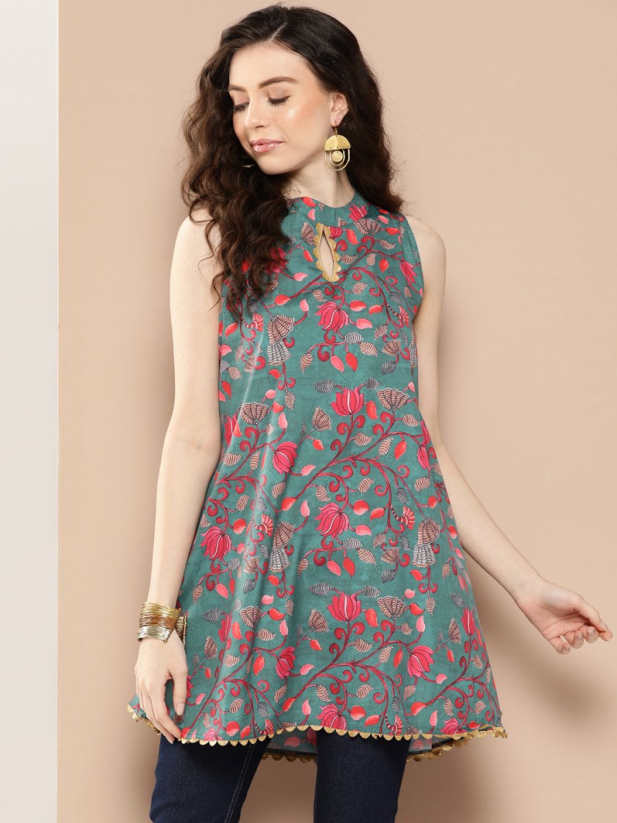Ahalyaa Floral Printed Tunic - Distacart