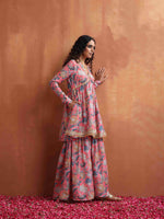 Thumbnail for trueBrowns Orange Print Sharara Set - Distacart