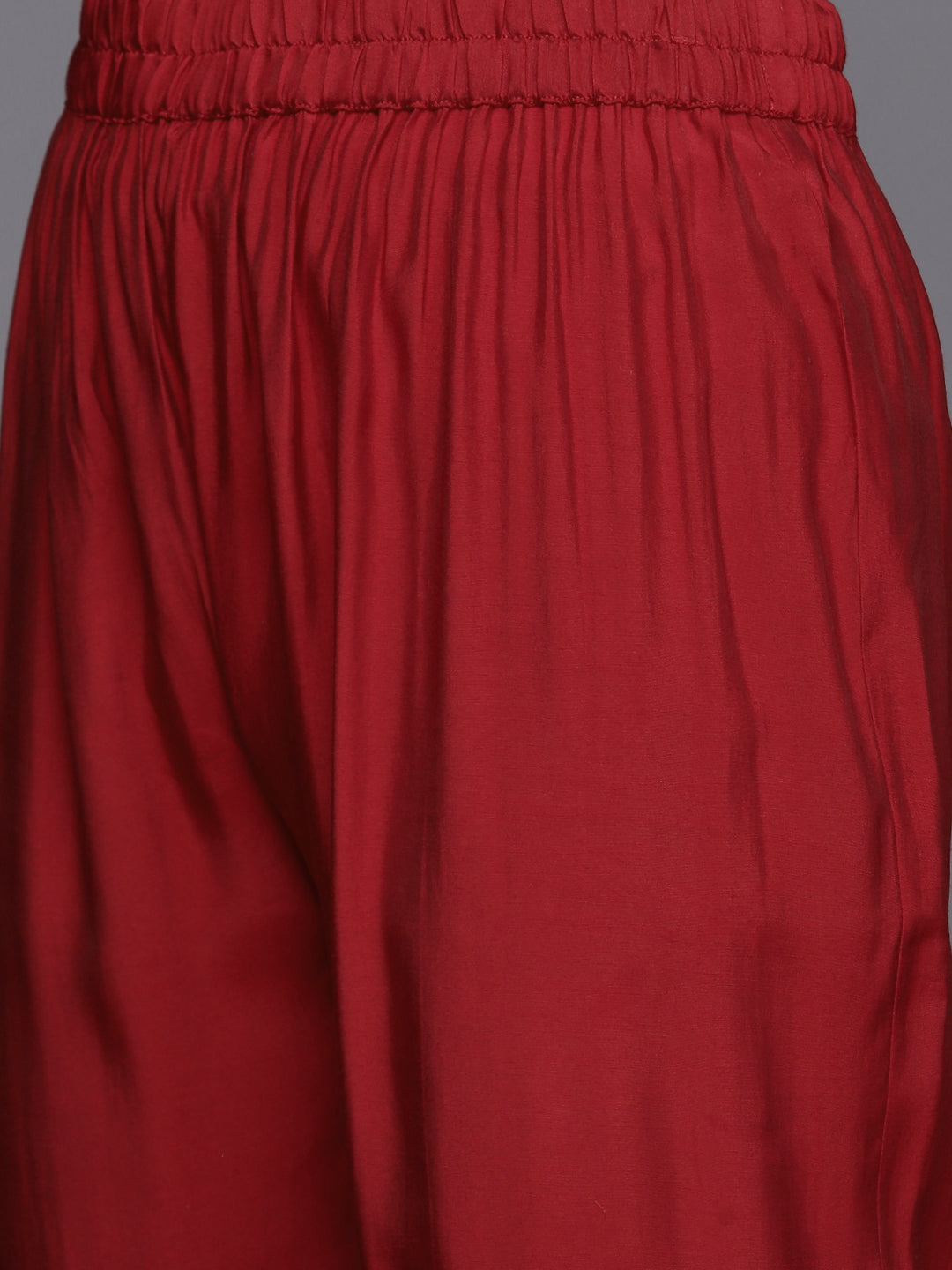 Varanga Women Red Three Quarter Sleeve Straight Kurta Set With Dupatta - Distacart