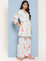 Thumbnail for Ahalyaa Women Floral Printed Regular Tunic with Palazzos - Distacart