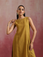 Thumbnail for trueBrowns Mustard Cotton Kurta Set - Distacart