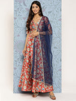 Thumbnail for Ahalyaa Printed Zari Ready to Wear Lehenga & Blouse With Dupatta - Distacart