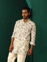 Thumbnail for trueBrowns Men's Ivory Floral Cotton Printed Co-ord Set - Distacart