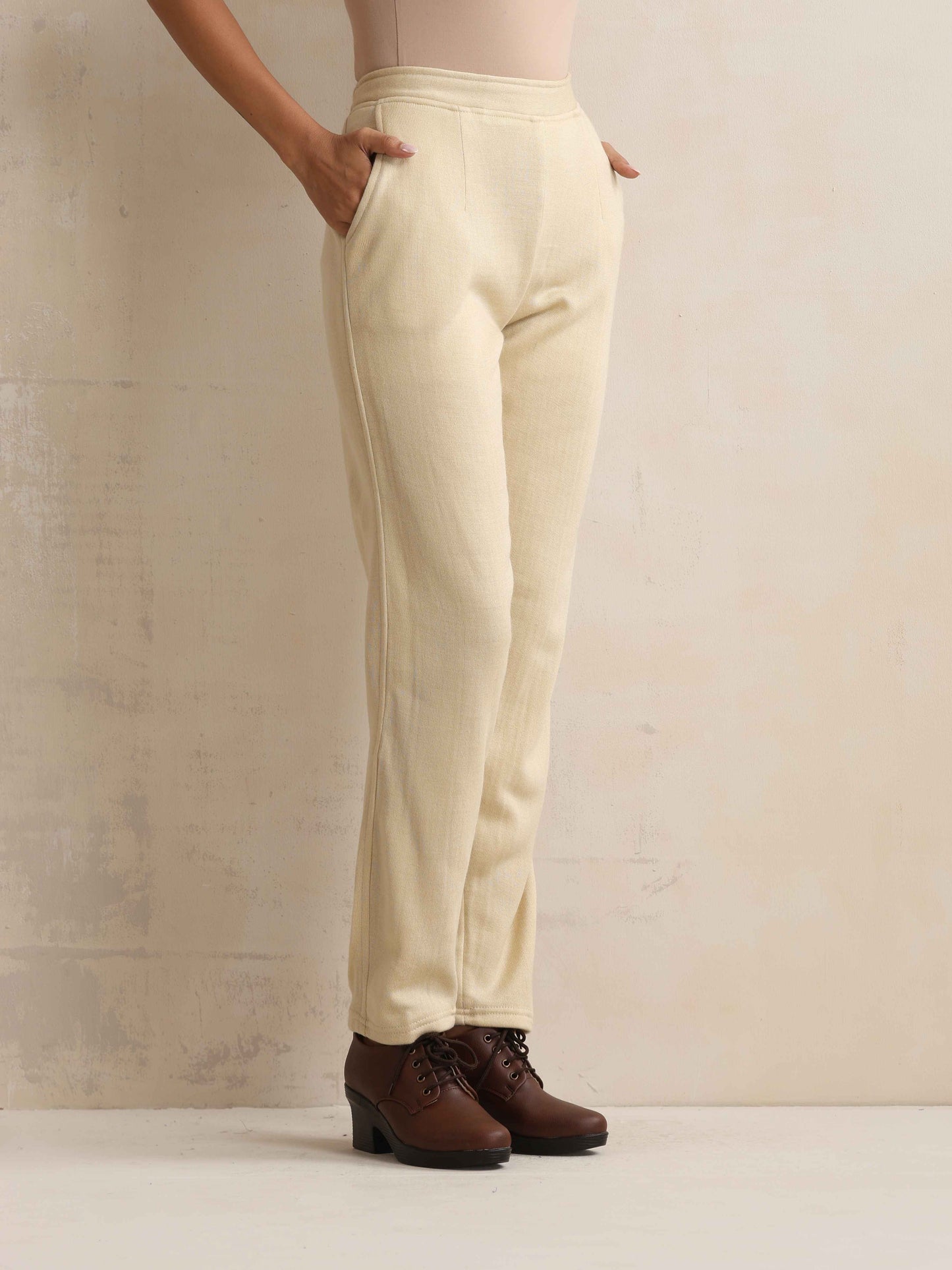 trueBrowns Beige Woollen Pants - Distacart
