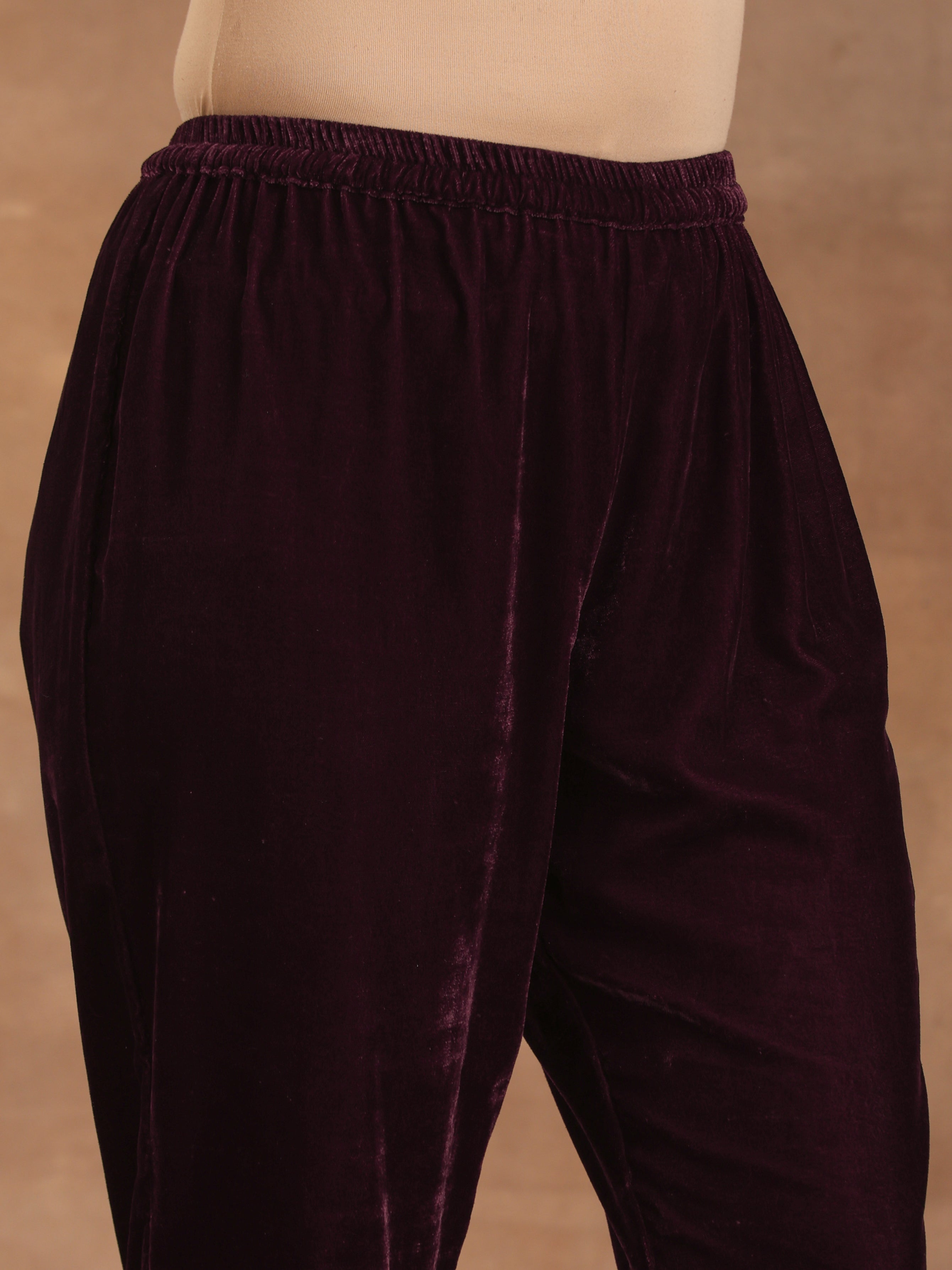 trueBrowns Wine Velvet Pant - Distacart