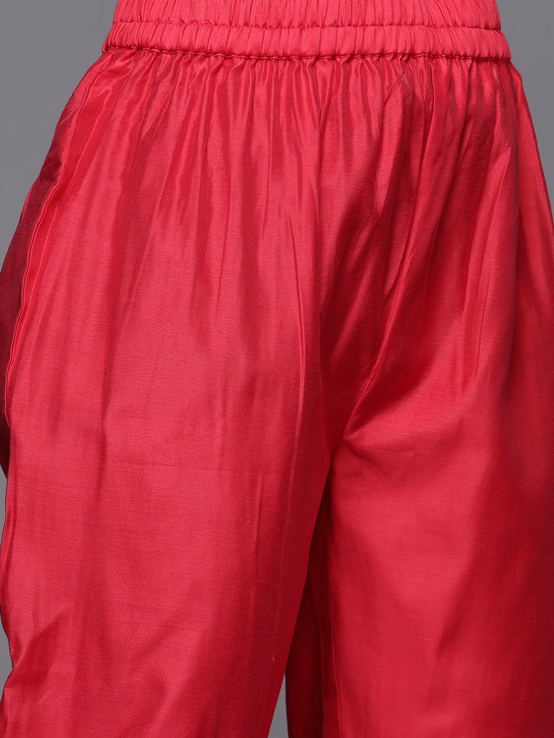 Varanga Pink Embroidered Kurta Paired With Straight Tonal Bottom And Contrast Dupatta - Distacart
