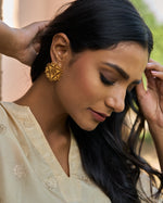Thumbnail for trueBrowns Gold-Polished Leaf Earrings