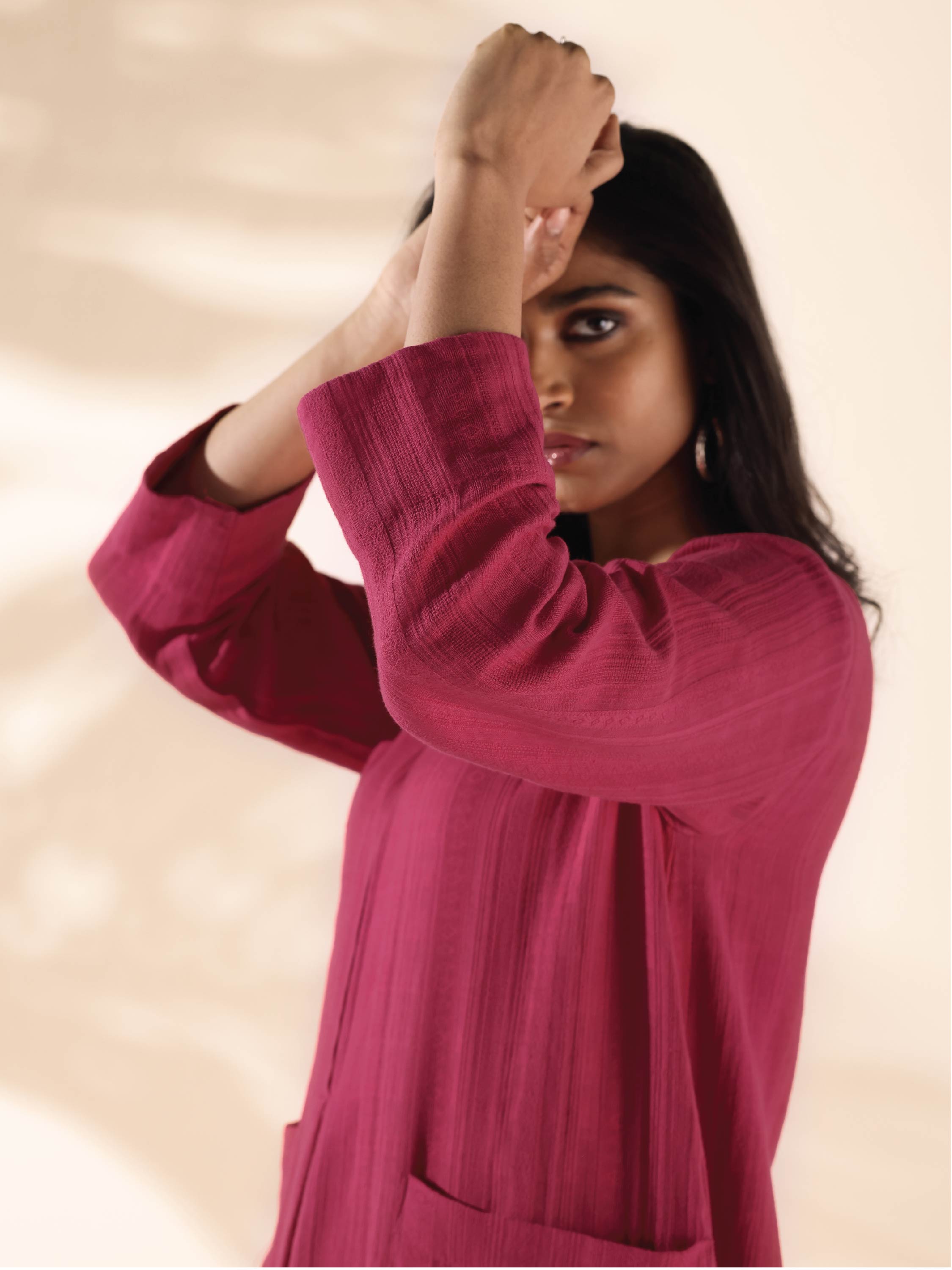 trueBrowns Carrot Cotton Dobby Pocket Dress - Distacart