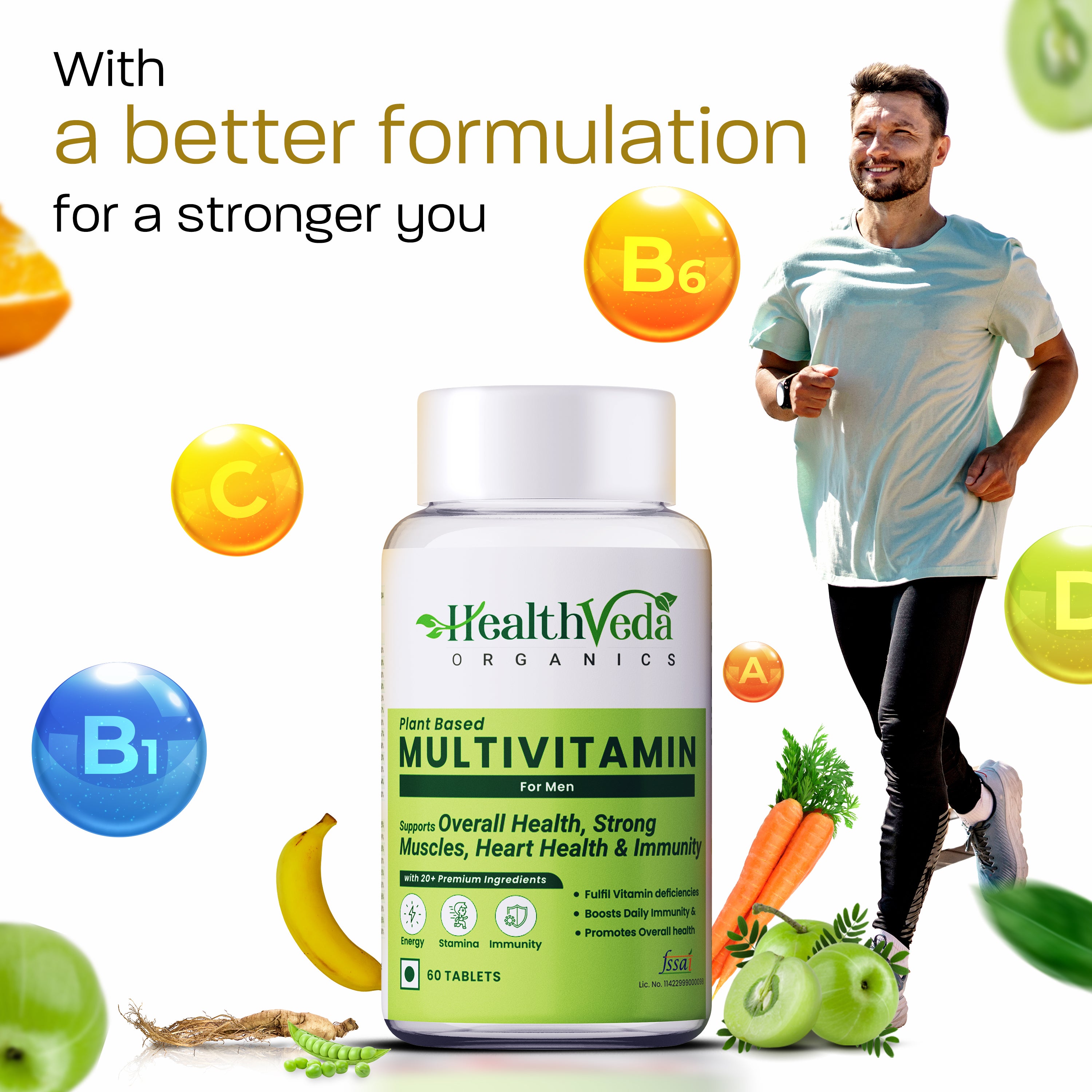 Health Veda Organics Multivitamin for Men Tablets - Distacart