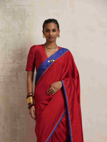 Thumbnail for trueBrowns Red Silk Ready To Wear Saree