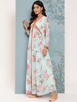 Thumbnail for Ahalyaa Floral Printed Empire Kurta With Trousers - Distacart