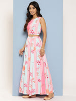 Thumbnail for Ahalyaa Women Floral Printed Top with Palazzos & Shrug - Distacart