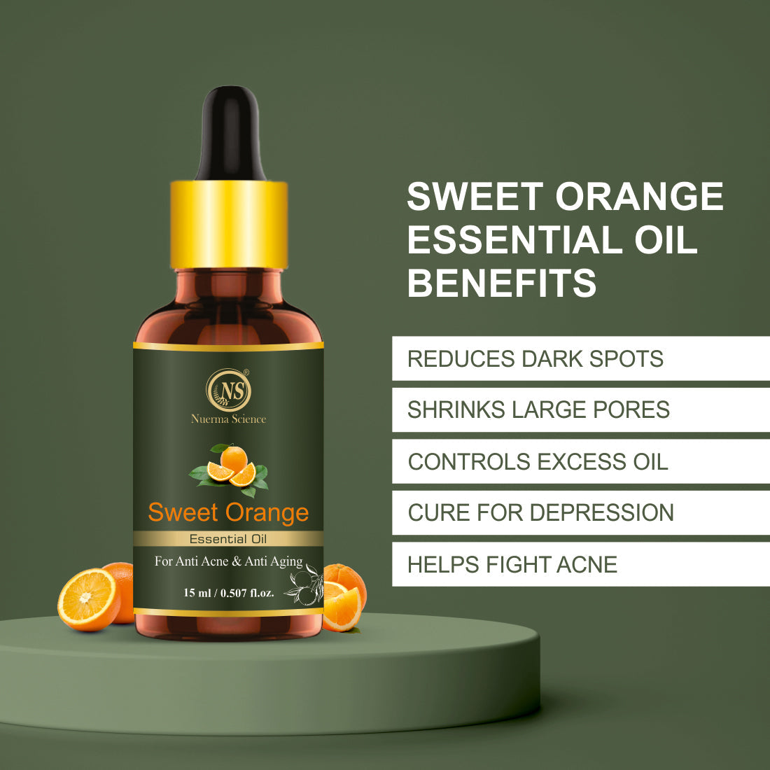 Nuerma Science Sweet Orange Essential Oil for Anti-Acne & Anti-Aging
