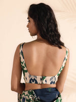 Thumbnail for trueBrowns Green Muslin Ikat Sleeveless Blouse