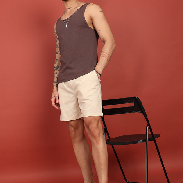 Fabmade Men Beige Cotton Regular Shorts - Distacart