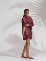 Thumbnail for trueBrowns Purple Cotton Print Short Co-ord Set
