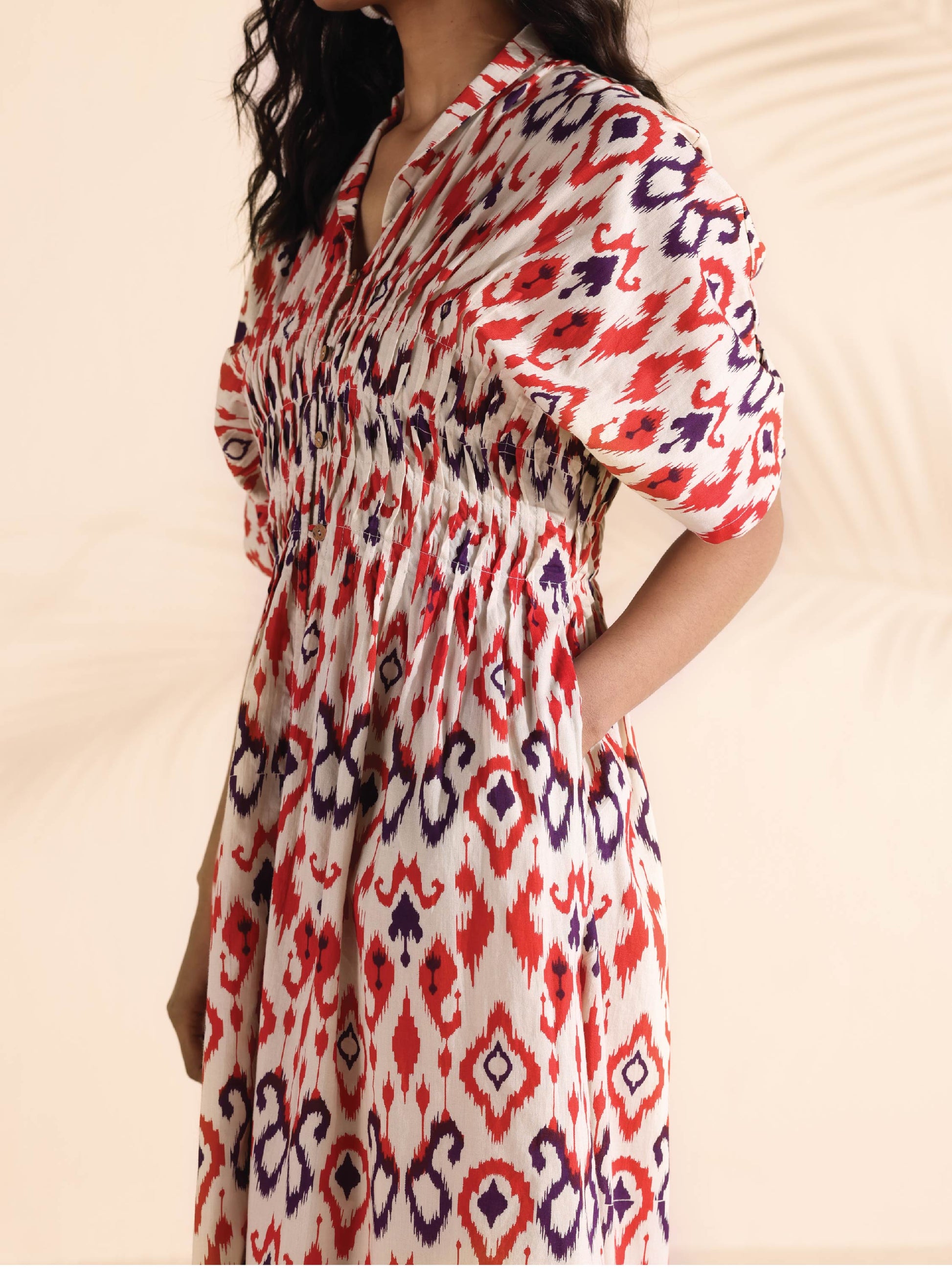 trueBrowns Carrot Cotton Ikat Dress - Distacart