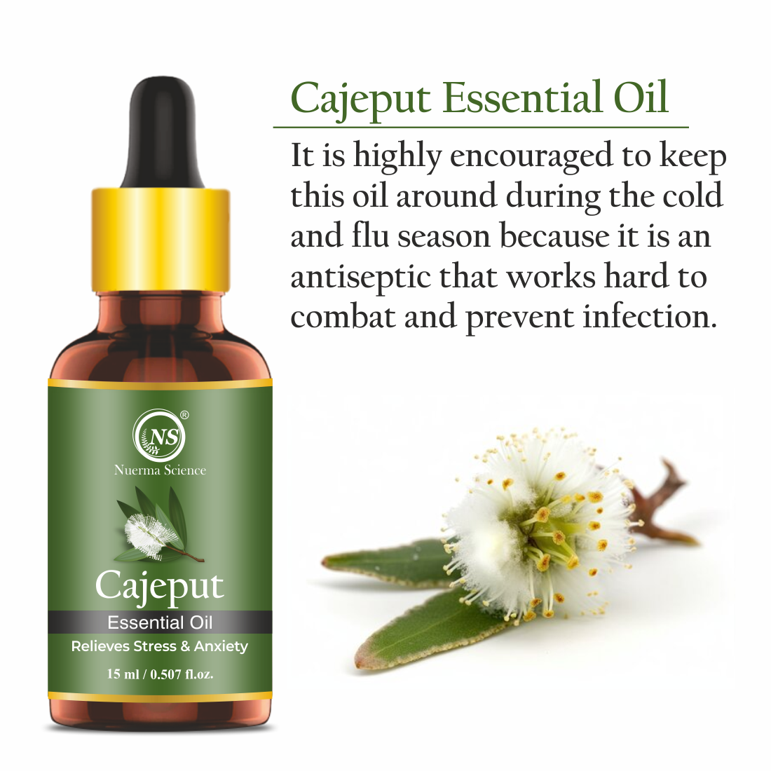 Nuerma Science Cajeput Essential Oil For Skin, Body & Hair Care - Distacart
