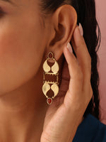 Thumbnail for trueBrowns Brass Red Stone Paisley Earrings - Distacart