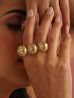Thumbnail for trueBrowns Brass Textured Two-Finger Ring