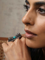 Thumbnail for trueBrowns Silver Tone Abstract Oval Ring - Distacart