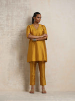 Thumbnail for trueBrowns Gold Silk Kurta Co-ord Set