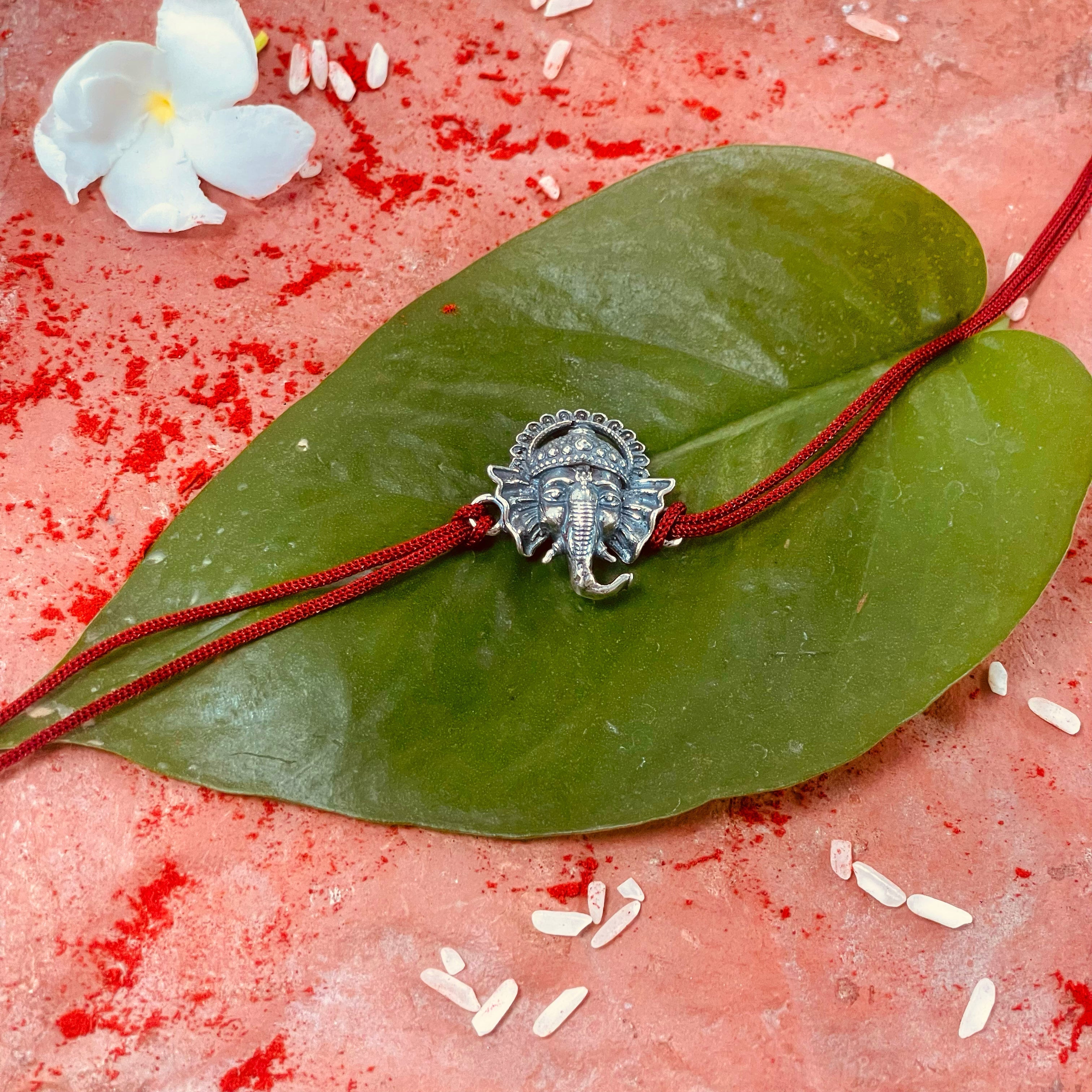 trueBrowns 925 Sterling Silver Ganesh Idol Thread Rakhi - Distacart