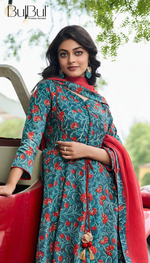 Thumbnail for BulBul Anupama Cotton Blue Kurta Set with Dupatta