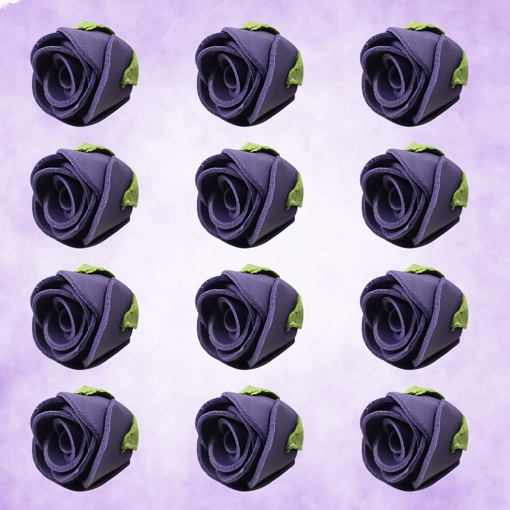 sugar roses for cake cupcake decoration purple 120 gms