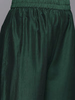 Thumbnail for Varanga Varaanga Green Embroidered Kurta With Tonal Bottom And Tonal Chiffon Dupatta - Distacart