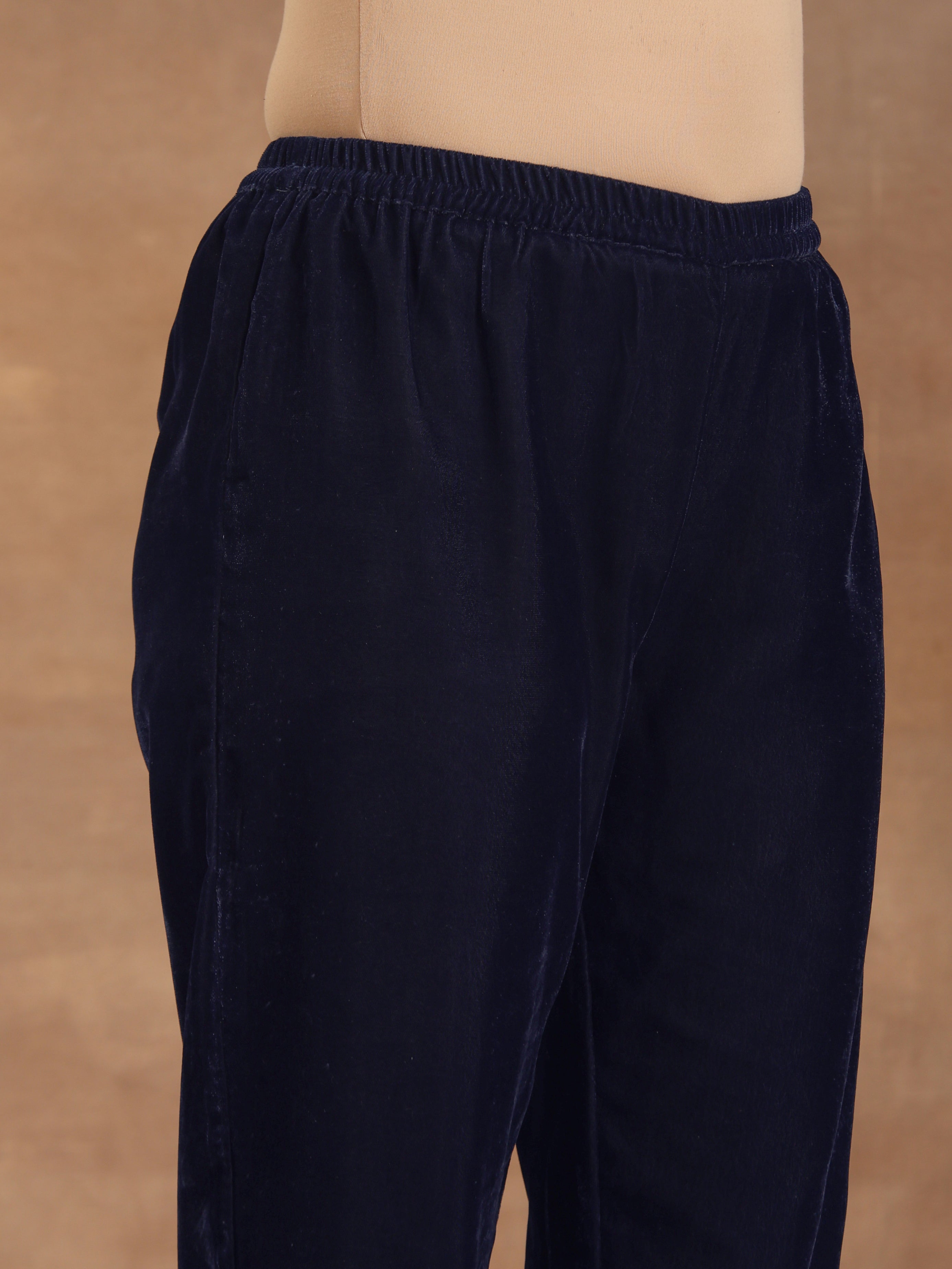 trueBrowns Midnight Blue Velvet Pant - Distacart