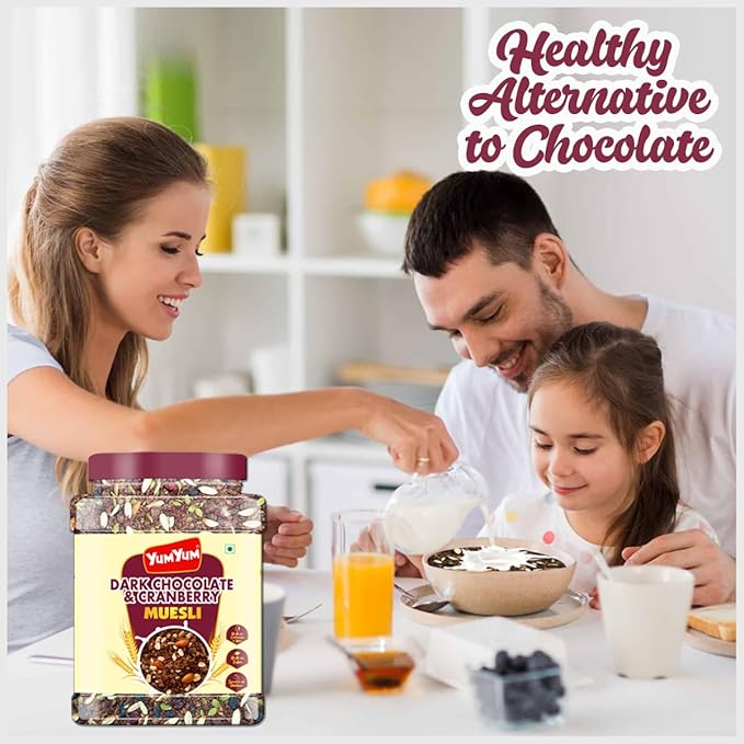 Yum Yum Dark Chocolate & Cranberry Muesli Jar - Dista