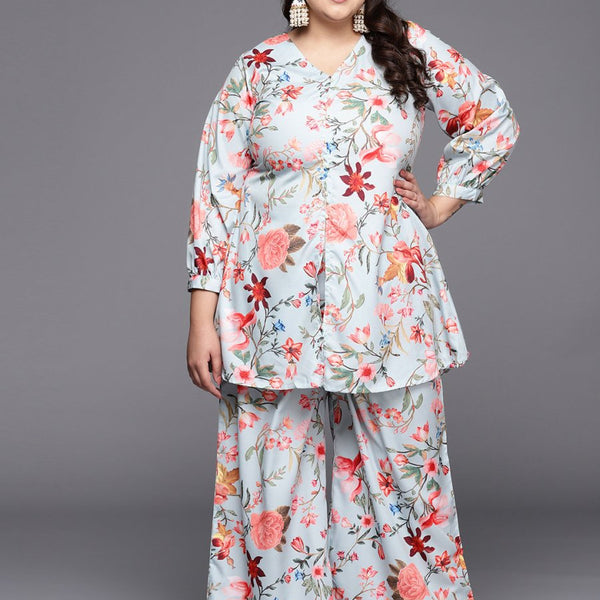 Ahalyaa Women Plus Size Printed Tunic with Palazzos - Distacart
