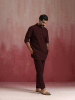 Thumbnail for trueBrowns Men's Cola Cotton Mandarin Collar Kurta Co-ord set