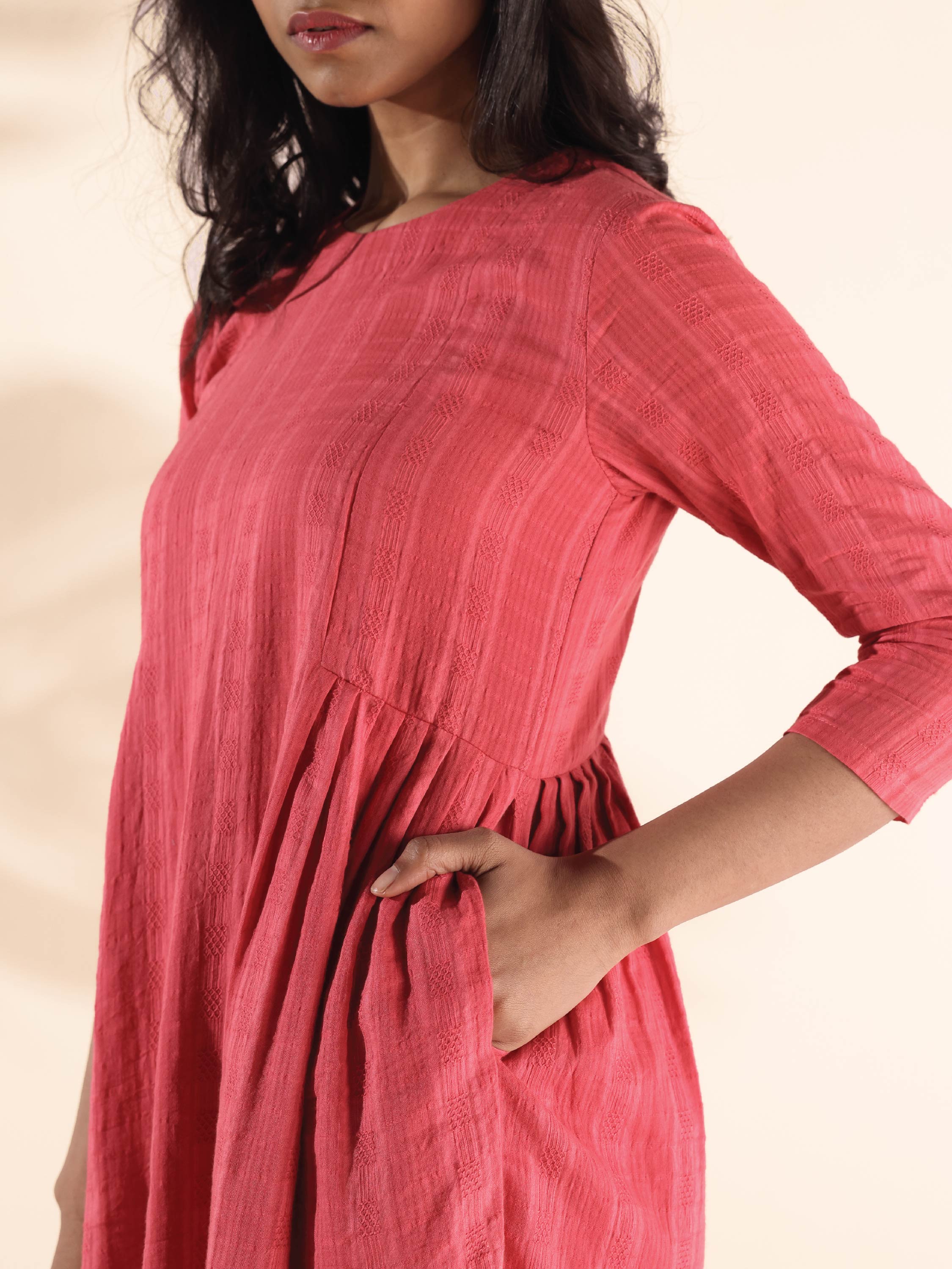 trueBrowns Pink Cotton Dobby Co-ord Set - Distacart
