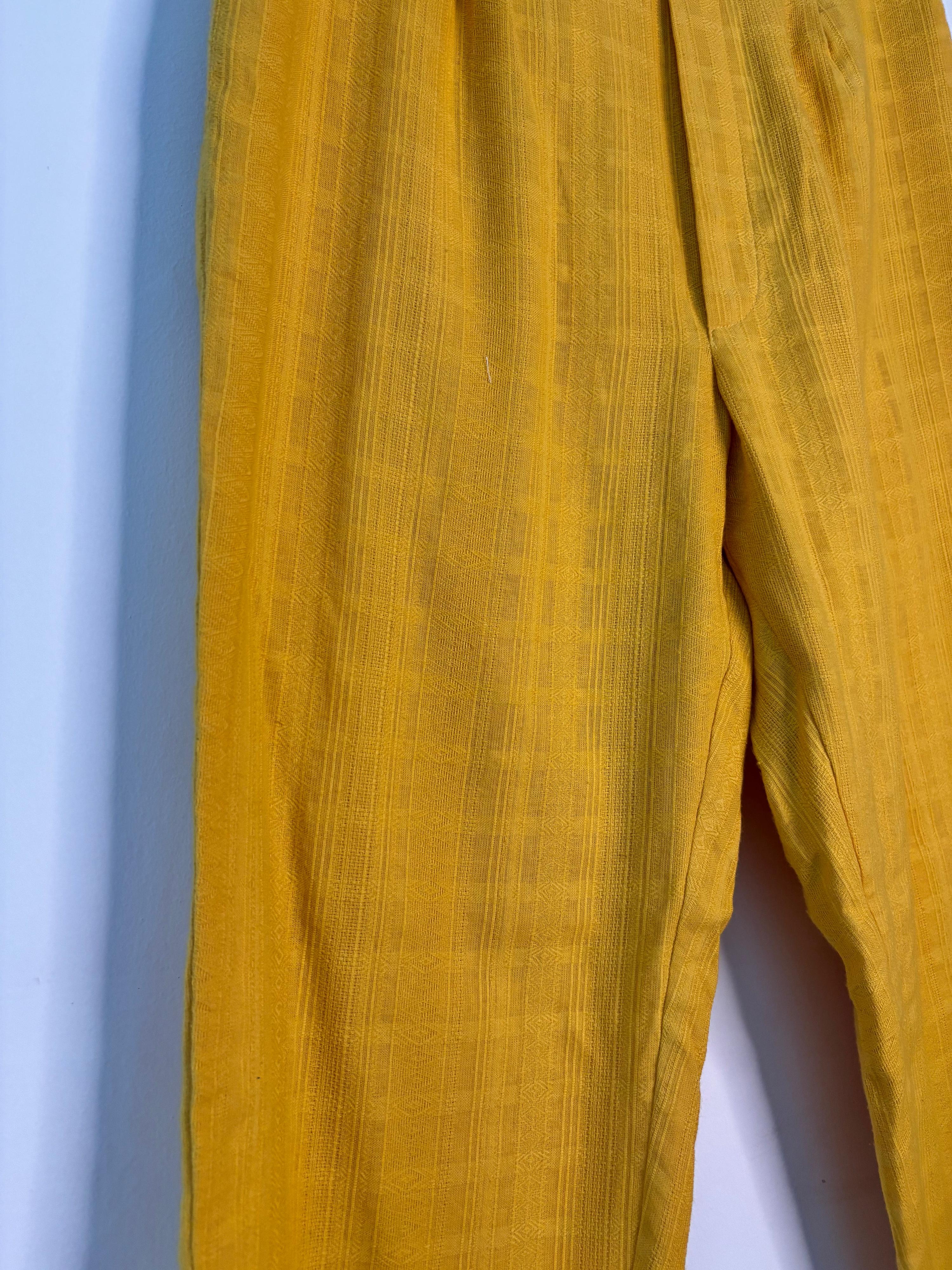 trueBrowns Mustard Gauze Dobby Pant