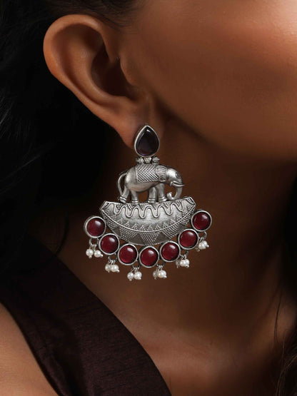 trueBrowns Silver Tone Elephant Dangle Earrings - Distacart