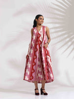 Thumbnail for trueBrowns Pink Cotton Abstract Print Dress