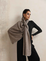 Thumbnail for trueBrowns Grey Check Woollen Stole