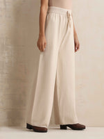 Thumbnail for trueBrowns Ivory Woollen Flared Pants