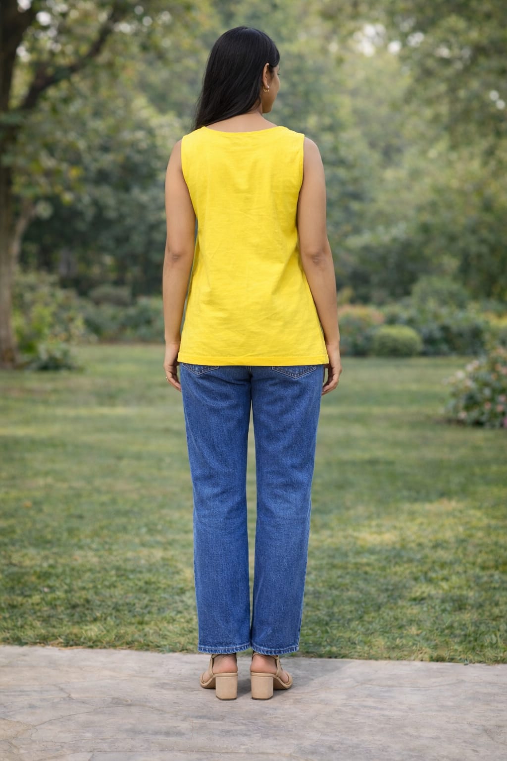 Myshka Women Yellow Schiffili Sleeveless Top - Dista