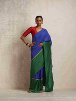 Thumbnail for trueBrowns Blue Silk Ready To Wear Saree