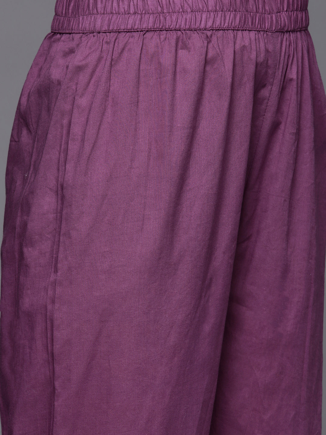 Varanga Women Purple Thread Embroidered Kurta With Tonal Bottom And Dupatta - Distacart