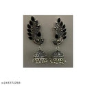 Thumbnail for Tehzeeb Creations Women's Oxidised Necklace And Earring With Black Beads And Pearl - Distacart