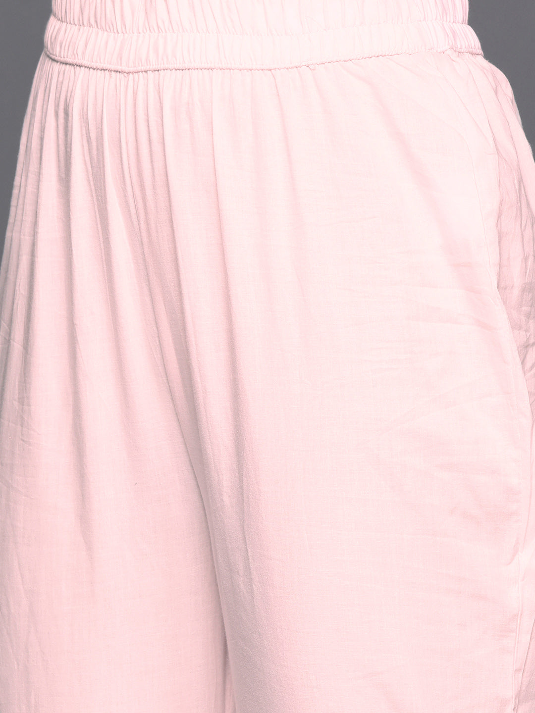 Varanga Women Pink Abstract Straight Kurta Paired With Tonal Bottom And Organza Embroidered Dupatta - Distacart