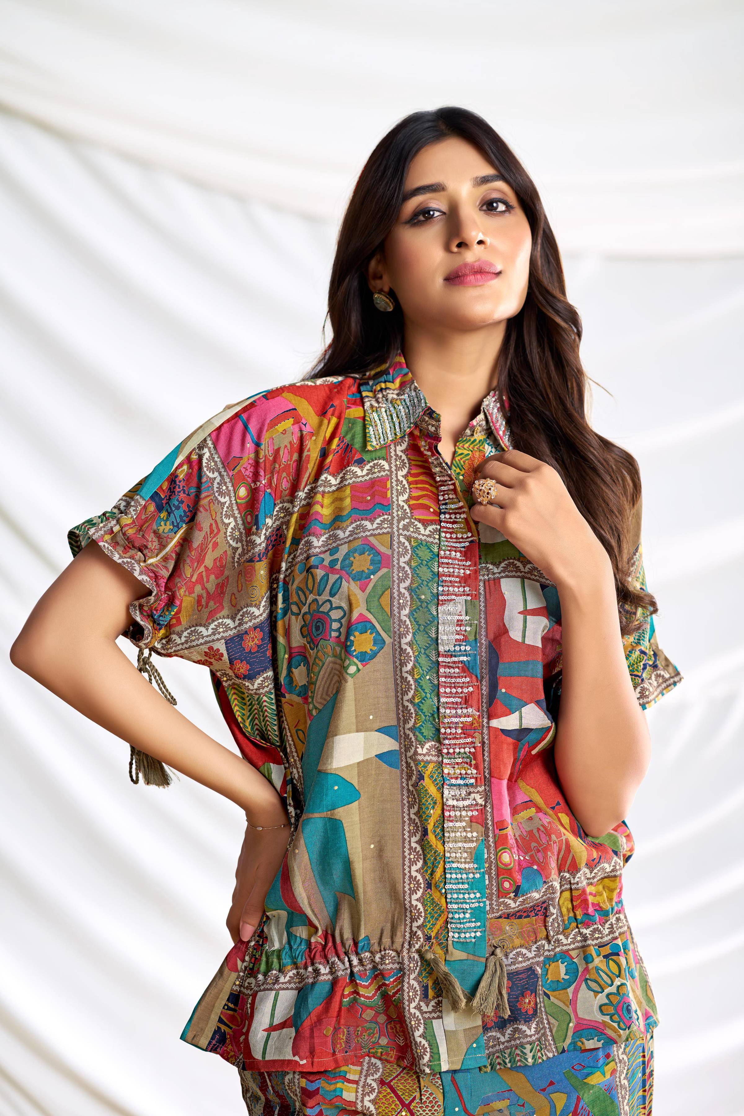 BulBul Kate Brown Chanderi Co-Ord Set