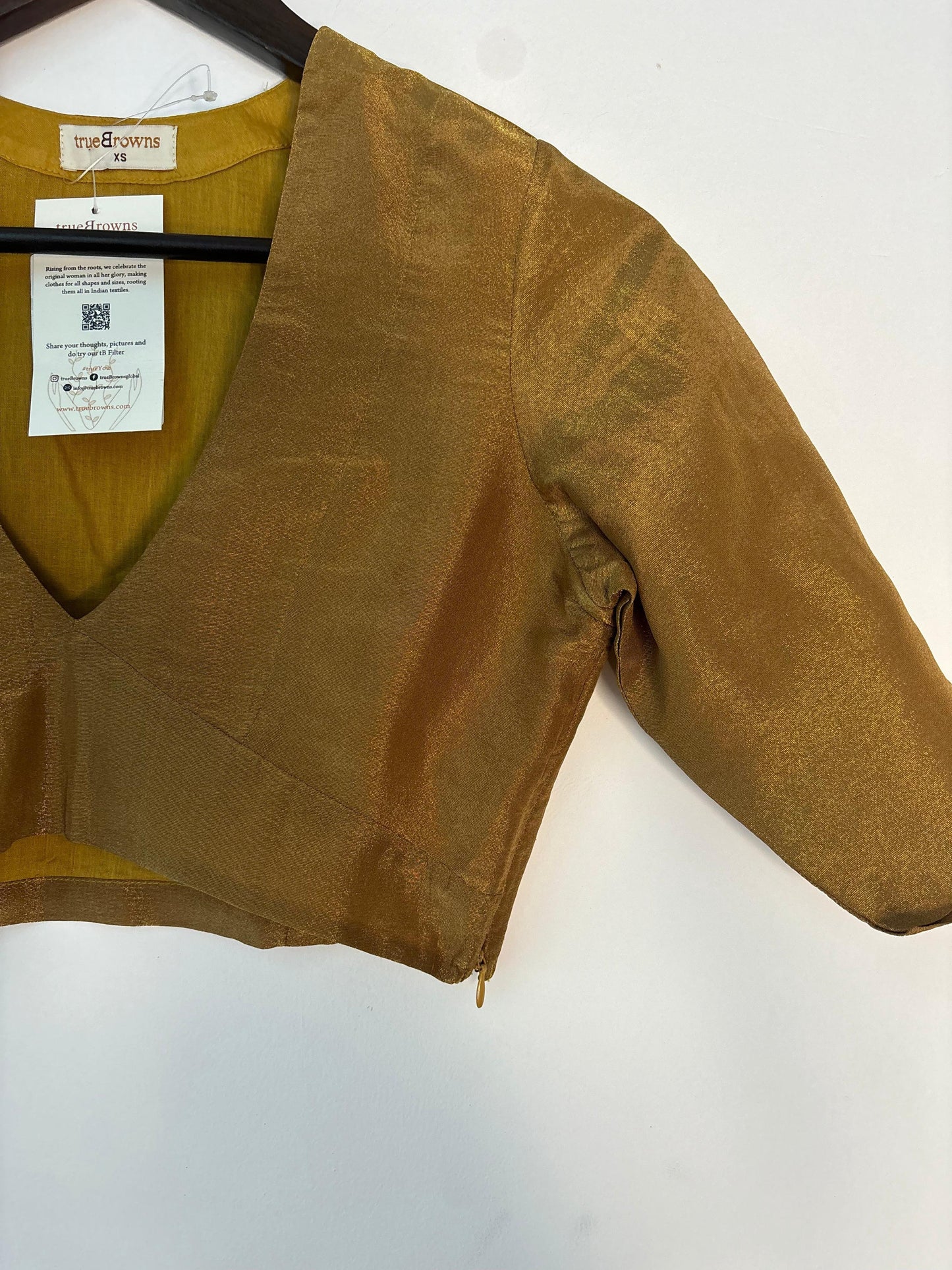 trueBrowns Gold Tissue Blouse - Distacart